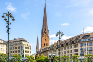 gothic church street lamps historic architecture